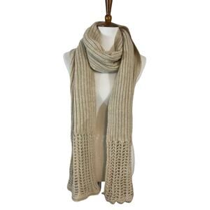 Nardi & Tagliaferri Tan Mohair Blend Lace Knit Shawl Scarf Wrap 92" Italy